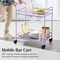 Best Choice Products 2-Tier Rolling Bar Cart Indoor/Outdoor w/ Storage Shelves, Wine Rack, Lockable Wheels
